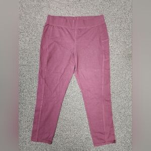 Denim & Co Active Regular Stretch Pant With Side Pocket Deep Burgundy XL New